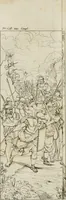An illustration from Annales du musée et de l'école moderne des beaux-arts : recueil de gravures au trait, d'après les principaux ouvrages de peinture, sculpture, ou projets d'architecture, qui, chaque année, ont remporté le prix, soit aux écoles spéciales, soit aux concours nationaux : les productions des artistes en tous genres, qui, aux différentes expositions, ont été citées avec éloges : les morceaux les plus estimés ou inédits de la galerie de peinture : la suite complète de celle des antiques : édifices anciens et modernes, etc. (1800)
