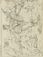 An illustration from Annales du musée et de l'école moderne des beaux-arts : recueil de gravures au trait, d'après les principaux ouvrages de peinture, sculpture, ou projets d'architecture, qui, chaque année, ont remporté le prix, soit aux écoles spéciales, soit aux concours nationaux : les productions des artistes en tous genres, qui, aux différentes expositions, ont été citées avec éloges : les morceaux les plus estimés ou inédits de la galerie de peinture : la suite complète de celle des antiques : édifices anciens et modernes, etc. (1800)
