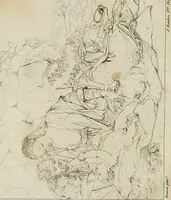 An illustration from Annales du musée et de l'école moderne des beaux-arts : recueil de gravures au trait, d'après les principaux ouvrages de peinture, sculpture, ou projets d'architecture, qui, chaque année, ont remporté le prix, soit aux écoles spéciales, soit aux concours nationaux : les productions des artistes en tous genres, qui, aux différentes expositions, ont été citées avec éloges : les morceaux les plus estimés ou inédits de la galerie de peinture : la suite complète de celle des antiques : édifices anciens et modernes, etc. (1800)