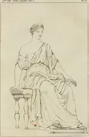 Picture 29 of 71 from Annales du musée et de l'école moderne des beaux-arts : recueil de gravures au trait, d'après les principaux ouvrages de peinture, sculpture, ou projets d'architecture, qui, chaque année, ont remporté le prix, soit aux écoles spéciales, soit aux concours nationaux : les productions des artistes en tous genres, qui, aux différentes expositions, ont été citées avec éloges : les morceaux les plus estimés ou inédits de la galerie de peinture : la suite complète de celle des antiques : édifices anciens et modernes, etc. (1800), leaf 129