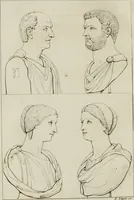 An illustration from Annales du musée et de l'école moderne des beaux-arts : recueil de gravures au trait, d'après les principaux ouvrages de peinture, sculpture, ou projets d'architecture, qui, chaque année, ont remporté le prix, soit aux écoles spéciales, soit aux concours nationaux : les productions des artistes en tous genres, qui, aux différentes expositions, ont été citées avec éloges : les morceaux les plus estimés ou inédits de la galerie de peinture : la suite complète de celle des antiques : édifices anciens et modernes, etc. (1800)