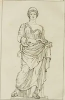 An illustration from Annales du musée et de l'école moderne des beaux-arts : recueil de gravures au trait, d'après les principaux ouvrages de peinture, sculpture, ou projets d'architecture, qui, chaque année, ont remporté le prix, soit aux écoles spéciales, soit aux concours nationaux : les productions des artistes en tous genres, qui, aux différentes expositions, ont été citées avec éloges : les morceaux les plus estimés ou inédits de la galerie de peinture : la suite complète de celle des antiques : édifices anciens et modernes, etc. (1800)