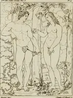 An illustration from Annales du musée et de l'école moderne des beaux-arts : recueil de gravures au trait, d'après les principaux ouvrages de peinture, sculpture, ou projets d'architecture, qui, chaque année, ont remporté le prix, soit aux écoles spéciales, soit aux concours nationaux : les productions des artistes en tous genres, qui, aux différentes expositions, ont été citées avec éloges : les morceaux les plus estimés ou inédits de la galerie de peinture : la suite complète de celle des antiques : édifices anciens et modernes, etc. (1800)