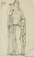 An illustration from Annales du musée et de l'école moderne des beaux-arts : recueil de gravures au trait, d'après les principaux ouvrages de peinture, sculpture, ou projets d'architecture, qui, chaque année, ont remporté le prix, soit aux écoles spéciales, soit aux concours nationaux : les productions des artistes en tous genres, qui, aux différentes expositions, ont été citées avec éloges : les morceaux les plus estimés ou inédits de la galerie de peinture : la suite complète de celle des antiques : édifices anciens et modernes, etc. (1800)