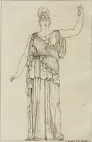 An illustration from Annales du musée et de l'école moderne des beaux-arts : recueil de gravures au trait, d'après les principaux ouvrages de peinture, sculpture, ou projets d'architecture, qui, chaque année, ont remporté le prix, soit aux écoles spéciales, soit aux concours nationaux : les productions des artistes en tous genres, qui, aux différentes expositions, ont été citées avec éloges : les morceaux les plus estimés ou inédits de la galerie de peinture : la suite complète de celle des antiques : édifices anciens et modernes, etc. (1800)