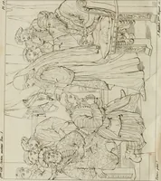 An illustration from Annales du musée et de l'école moderne des beaux-arts : recueil de gravures au trait, d'après les principaux ouvrages de peinture, sculpture, ou projets d'architecture, qui, chaque année, ont remporté le prix, soit aux écoles spéciales, soit aux concours nationaux : les productions des artistes en tous genres, qui, aux différentes expositions, ont été citées avec éloges : les morceaux les plus estimés ou inédits de la galerie de peinture : la suite complète de celle des antiques : édifices anciens et modernes, etc. (1800)