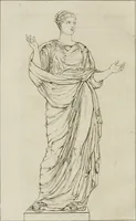 Picture 59 of 71 from Annales du musée et de l'école moderne des beaux-arts : recueil de gravures au trait, d'après les principaux ouvrages de peinture, sculpture, ou projets d'architecture, qui, chaque année, ont remporté le prix, soit aux écoles spéciales, soit aux concours nationaux : les productions des artistes en tous genres, qui, aux différentes expositions, ont été citées avec éloges : les morceaux les plus estimés ou inédits de la galerie de peinture : la suite complète de celle des antiques : édifices anciens et modernes, etc. (1800), leaf 249