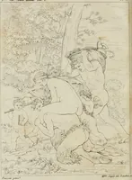 Picture 60 of 71 from Annales du musée et de l'école moderne des beaux-arts : recueil de gravures au trait, d'après les principaux ouvrages de peinture, sculpture, ou projets d'architecture, qui, chaque année, ont remporté le prix, soit aux écoles spéciales, soit aux concours nationaux : les productions des artistes en tous genres, qui, aux différentes expositions, ont été citées avec éloges : les morceaux les plus estimés ou inédits de la galerie de peinture : la suite complète de celle des antiques : édifices anciens et modernes, etc. (1800), leaf 253
