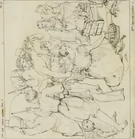 An illustration from Annales du musée et de l'école moderne des beaux-arts : recueil de gravures au trait, d'après les principaux ouvrages de peinture, sculpture, ou projets d'architecture, qui, chaque année, ont remporté le prix, soit aux écoles spéciales, soit aux concours nationaux : les productions des artistes en tous genres, qui, aux différentes expositions, ont été citées avec éloges : les morceaux les plus estimés ou inédits de la galerie de peinture : la suite complète de celle des antiques : édifices anciens et modernes, etc. (1800)