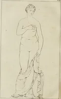 An illustration from Annales du musée et de l'école moderne des beaux-arts : recueil de gravures au trait, d'après les principaux ouvrages de peinture, sculpture, ou projets d'architecture, qui, chaque année, ont remporté le prix, soit aux écoles spéciales, soit aux concours nationaux : les productions des artistes en tous genres, qui, aux différentes expositions, ont été citées avec éloges : les morceaux les plus estimés ou inédits de la galerie de peinture : la suite complète de celle des antiques : édifices anciens et modernes, etc. (1800)