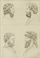 An illustration from Annales du musée et de l'école moderne des beaux-arts : recueil de gravures au trait, d'après les principaux ouvrages de peinture, sculpture, ou projets d'architecture, qui, chaque année, ont remporté le prix, soit aux écoles spéciales, soit aux concours nationaux : les productions des artistes en tous genres, qui, aux différentes expositions, ont été citées avec éloges : les morceaux les plus estimés ou inédits de la galerie de peinture : la suite complète de celle des antiques : édifices anciens et modernes, etc. (1800)