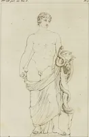 An illustration from Annales du musée et de l'école moderne des beaux-arts : recueil de gravures au trait, d'après les principaux ouvrages de peinture, sculpture, ou projets d'architecture, qui, chaque année, ont remporté le prix, soit aux écoles spéciales, soit aux concours nationaux : les productions des artistes en tous genres, qui, aux différentes expositions, ont été citées avec éloges : les morceaux les plus estimés ou inédits de la galerie de peinture : la suite complète de celle des antiques : édifices anciens et modernes, etc. (1800)