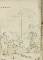An illustration from Annales du musée et de l'école moderne des beaux-arts : recueil de gravures au trait, d'après les principaux ouvrages de peinture, sculpture, ou projets d'architecture, qui, chaque année, ont remporté le prix, soit aux écoles spéciales, soit aux concours nationaux : les productions des artistes en tous genres, qui, aux différentes expositions, ont été citées avec éloges : les morceaux les plus estimés ou inédits de la galerie de peinture : la suite complète de celle des antiques : édifices anciens et modernes, etc. (1800)