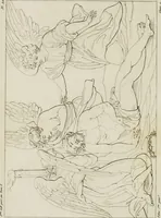 An illustration from Annales du musée et de l'école moderne des beaux-arts : recueil de gravures au trait, d'après les principaux ouvrages de peinture, sculpture, ou projets d'architecture, qui, chaque année, ont remporté le prix, soit aux écoles spéciales, soit aux concours nationaux : les productions des artistes en tous genres, qui, aux différentes expositions, ont été citées avec éloges : les morceaux les plus estimés ou inédits de la galerie de peinture : la suite complète de celle des antiques : édifices anciens et modernes, etc. (1800)