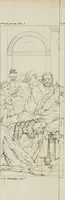 An illustration from Annales du musée et de l'école moderne des beaux-arts : recueil de gravures au trait, d'après les principaux ouvrages de peinture, sculpture, ou projets d'architecture, qui, chaque année, ont remporté le prix, soit aux écoles spéciales, soit aux concours nationaux : les productions des artistes en tous genres, qui, aux différentes expositions, ont été citées avec éloges : les morceaux les plus estimés ou inédits de la galerie de peinture : la suite complète de celle des antiques : édifices anciens et modernes, etc. (1800)