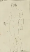 An illustration from Annales du musée et de l'école moderne des beaux-arts : recueil de gravures au trait, d'après les principaux ouvrages de peinture, sculpture, ou projets d'architecture, qui, chaque année, ont remporté le prix, soit aux écoles spéciales, soit aux concours nationaux : les productions des artistes en tous genres, qui, aux différentes expositions, ont été citées avec éloges : les morceaux les plus estimés ou inédits de la galerie de peinture : la suite complète de celle des antiques : édifices anciens et modernes, etc. (1800)