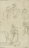 An illustration from Annales du musée et de l'école moderne des beaux-arts : recueil de gravures au trait, d'après les principaux ouvrages de peinture, sculpture, ou projets d'architecture, qui, chaque année, ont remporté le prix, soit aux écoles spéciales, soit aux concours nationaux : les productions des artistes en tous genres, qui, aux différentes expositions, ont été citées avec éloges : les morceaux les plus estimés ou inédits de la galerie de peinture : la suite complète de celle des antiques : édifices anciens et modernes, etc. (1800)