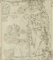 Picture 23 of 73 from Annales du musée et de l'école moderne des beaux-arts : recueil de gravures au trait, d'après les principaux ouvrages de peinture, sculpture, ou projets d'architecture, qui, chaque année, ont remporté le prix, soit aux écoles spéciales, soit aux concours nationaux : les productions des artistes en tous genres, qui, aux différentes expositions, ont été citées avec éloges : les morceaux les plus estimés ou inédits de la galerie de peinture : la suite complète de celle des antiques : édifices anciens et modernes, etc. (1800), leaf 85