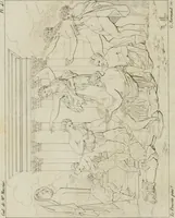 Picture 45 of 92 from Annales du musée et de l'école moderne des beaux-arts : recueil de gravures au trait, d'après les principaux ouvrages de peinture, sculpture, ou projets d'architecture, qui, chaque année, ont remporté le prix, soit aux écoles spéciales, soit aux concours nationaux : les productions des artistes en tous genres, qui, aux différentes expositions, ont été citées avec éloges : les morceaux les plus estimés ou inédits de la galerie de peinture : la suite complète de celle des antiques : édifices anciens et modernes, etc. (1800), leaf 187