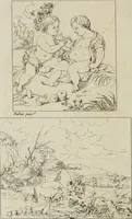 Picture 62 of 92 from Annales du musée et de l'école moderne des beaux-arts : recueil de gravures au trait, d'après les principaux ouvrages de peinture, sculpture, ou projets d'architecture, qui, chaque année, ont remporté le prix, soit aux écoles spéciales, soit aux concours nationaux : les productions des artistes en tous genres, qui, aux différentes expositions, ont été citées avec éloges : les morceaux les plus estimés ou inédits de la galerie de peinture : la suite complète de celle des antiques : édifices anciens et modernes, etc. (1800), leaf 231