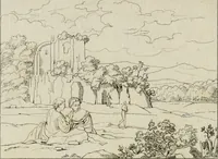 Picture 68 of 92 from Annales du musée et de l'école moderne des beaux-arts : recueil de gravures au trait, d'après les principaux ouvrages de peinture, sculpture, ou projets d'architecture, qui, chaque année, ont remporté le prix, soit aux écoles spéciales, soit aux concours nationaux : les productions des artistes en tous genres, qui, aux différentes expositions, ont été citées avec éloges : les morceaux les plus estimés ou inédits de la galerie de peinture : la suite complète de celle des antiques : édifices anciens et modernes, etc. (1800), leaf 247