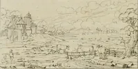 Picture 71 of 92 from Annales du musée et de l'école moderne des beaux-arts : recueil de gravures au trait, d'après les principaux ouvrages de peinture, sculpture, ou projets d'architecture, qui, chaque année, ont remporté le prix, soit aux écoles spéciales, soit aux concours nationaux : les productions des artistes en tous genres, qui, aux différentes expositions, ont été citées avec éloges : les morceaux les plus estimés ou inédits de la galerie de peinture : la suite complète de celle des antiques : édifices anciens et modernes, etc. (1800), leaf 255