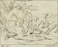 Picture 77 of 92 from Annales du musée et de l'école moderne des beaux-arts : recueil de gravures au trait, d'après les principaux ouvrages de peinture, sculpture, ou projets d'architecture, qui, chaque année, ont remporté le prix, soit aux écoles spéciales, soit aux concours nationaux : les productions des artistes en tous genres, qui, aux différentes expositions, ont été citées avec éloges : les morceaux les plus estimés ou inédits de la galerie de peinture : la suite complète de celle des antiques : édifices anciens et modernes, etc. (1800), leaf 267