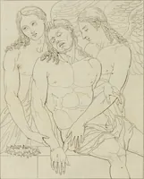 Picture 5 of 92 from Annales du musée et de l'école moderne des beaux-arts : recueil de gravures au trait, d'après les principaux ouvrages de peinture, sculpture, ou projets d'architecture, qui, chaque année, ont remporté le prix, soit aux écoles spéciales, soit aux concours nationaux : les productions des artistes en tous genres, qui, aux différentes expositions, ont été citées avec éloges : les morceaux les plus estimés ou inédits de la galerie de peinture : la suite complète de celle des antiques : édifices anciens et modernes, etc. (1800), leaf 27