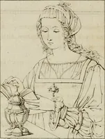 Picture 81 of 92 from Annales du musée et de l'école moderne des beaux-arts : recueil de gravures au trait, d'après les principaux ouvrages de peinture, sculpture, ou projets d'architecture, qui, chaque année, ont remporté le prix, soit aux écoles spéciales, soit aux concours nationaux : les productions des artistes en tous genres, qui, aux différentes expositions, ont été citées avec éloges : les morceaux les plus estimés ou inédits de la galerie de peinture : la suite complète de celle des antiques : édifices anciens et modernes, etc. (1800), leaf 279