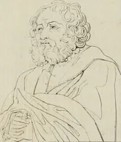 An illustration from Annales du musée et de l'école moderne des beaux-arts : recueil de gravures au trait, d'après les principaux ouvrages de peinture, sculpture, ou projets d'architecture, qui, chaque année, ont remporté le prix, soit aux écoles spéciales, soit aux concours nationaux : les productions des artistes en tous genres, qui, aux différentes expositions, ont été citées avec éloges : les morceaux les plus estimés ou inédits de la galerie de peinture : la suite complète de celle des antiques : édifices anciens et modernes, etc. (1800)