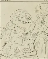 Picture 12 of 92 from Annales du musée et de l'école moderne des beaux-arts : recueil de gravures au trait, d'après les principaux ouvrages de peinture, sculpture, ou projets d'architecture, qui, chaque année, ont remporté le prix, soit aux écoles spéciales, soit aux concours nationaux : les productions des artistes en tous genres, qui, aux différentes expositions, ont été citées avec éloges : les morceaux les plus estimés ou inédits de la galerie de peinture : la suite complète de celle des antiques : édifices anciens et modernes, etc. (1800), leaf 55
