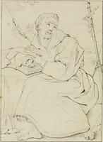 Picture 14 of 92 from Annales du musée et de l'école moderne des beaux-arts : recueil de gravures au trait, d'après les principaux ouvrages de peinture, sculpture, ou projets d'architecture, qui, chaque année, ont remporté le prix, soit aux écoles spéciales, soit aux concours nationaux : les productions des artistes en tous genres, qui, aux différentes expositions, ont été citées avec éloges : les morceaux les plus estimés ou inédits de la galerie de peinture : la suite complète de celle des antiques : édifices anciens et modernes, etc. (1800), leaf 63