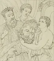Picture 15 of 92 from Annales du musée et de l'école moderne des beaux-arts : recueil de gravures au trait, d'après les principaux ouvrages de peinture, sculpture, ou projets d'architecture, qui, chaque année, ont remporté le prix, soit aux écoles spéciales, soit aux concours nationaux : les productions des artistes en tous genres, qui, aux différentes expositions, ont été citées avec éloges : les morceaux les plus estimés ou inédits de la galerie de peinture : la suite complète de celle des antiques : édifices anciens et modernes, etc. (1800), leaf 67