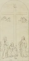 Picture 18 of 92 from Annales du musée et de l'école moderne des beaux-arts : recueil de gravures au trait, d'après les principaux ouvrages de peinture, sculpture, ou projets d'architecture, qui, chaque année, ont remporté le prix, soit aux écoles spéciales, soit aux concours nationaux : les productions des artistes en tous genres, qui, aux différentes expositions, ont été citées avec éloges : les morceaux les plus estimés ou inédits de la galerie de peinture : la suite complète de celle des antiques : édifices anciens et modernes, etc. (1800), leaf 79