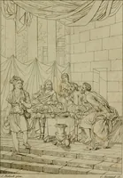 An illustration from Annales du Salon de Gand et de l'école moderne des Pays-Bas : recueil de morceaux choisis parmi les ouvrages de peinture, sculpture, architecture et gravure, esposés au musée en 1820, et d'autres nouvelles productions d l'art : gravés au trait, avec l'explication des sujets et une notice sur les artistes (1823)