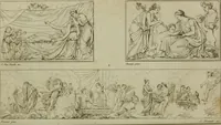 An illustration from Annales du Salon de Gand et de l'école moderne des Pays-Bas : recueil de morceaux choisis parmi les ouvrages de peinture, sculpture, architecture et gravure, esposés au musée en 1820, et d'autres nouvelles productions d l'art : gravés au trait, avec l'explication des sujets et une notice sur les artistes (1823)