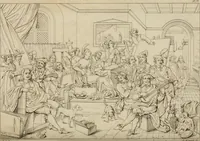 An illustration from Annales du Salon de Gand et de l'école moderne des Pays-Bas : recueil de morceaux choisis parmi les ouvrages de peinture, sculpture, architecture et gravure, esposés au musée en 1820, et d'autres nouvelles productions d l'art : gravés au trait, avec l'explication des sujets et une notice sur les artistes (1823)