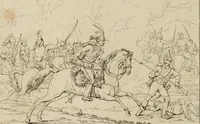 An illustration from Annales du Salon de Gand et de l'école moderne des Pays-Bas : recueil de morceaux choisis parmi les ouvrages de peinture, sculpture, architecture et gravure, esposés au musée en 1820, et d'autres nouvelles productions d l'art : gravés au trait, avec l'explication des sujets et une notice sur les artistes (1823)