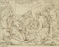 An illustration from Annales du Salon de Gand et de l'école moderne des Pays-Bas : recueil de morceaux choisis parmi les ouvrages de peinture, sculpture, architecture et gravure, esposés au musée en 1820, et d'autres nouvelles productions d l'art : gravés au trait, avec l'explication des sujets et une notice sur les artistes (1823)