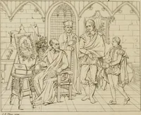 An illustration from Annales du Salon de Gand et de l'école moderne des Pays-Bas : recueil de morceaux choisis parmi les ouvrages de peinture, sculpture, architecture et gravure, esposés au musée en 1820, et d'autres nouvelles productions d l'art : gravés au trait, avec l'explication des sujets et une notice sur les artistes (1823)