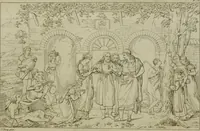 An illustration from Annales du Salon de Gand et de l'école moderne des Pays-Bas : recueil de morceaux choisis parmi les ouvrages de peinture, sculpture, architecture et gravure, esposés au musée en 1820, et d'autres nouvelles productions d l'art : gravés au trait, avec l'explication des sujets et une notice sur les artistes (1823)