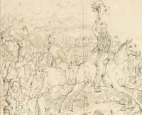 An illustration from Annales du Salon de Gand et de l'école moderne des Pays-Bas : recueil de morceaux choisis parmi les ouvrages de peinture, sculpture, architecture et gravure, esposés au musée en 1820, et d'autres nouvelles productions d l'art : gravés au trait, avec l'explication des sujets et une notice sur les artistes (1823)