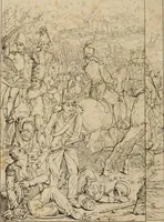 An illustration from Annales du Salon de Gand et de l'école moderne des Pays-Bas : recueil de morceaux choisis parmi les ouvrages de peinture, sculpture, architecture et gravure, esposés au musée en 1820, et d'autres nouvelles productions d l'art : gravés au trait, avec l'explication des sujets et une notice sur les artistes (1823)