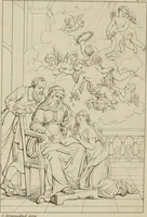 An illustration from Annales du Salon de Gand et de l'école moderne des Pays-Bas : recueil de morceaux choisis parmi les ouvrages de peinture, sculpture, architecture et gravure, esposés au musée en 1820, et d'autres nouvelles productions d l'art : gravés au trait, avec l'explication des sujets et une notice sur les artistes (1823)