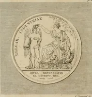 An illustration from Annales du Salon de Gand et de l'école moderne des Pays-Bas : recueil de morceaux choisis parmi les ouvrages de peinture, sculpture, architecture et gravure, esposés au musée en 1820, et d'autres nouvelles productions d l'art : gravés au trait, avec l'explication des sujets et une notice sur les artistes (1823)