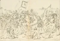 An illustration from Annales du Salon de Gand et de l'école moderne des Pays-Bas : recueil de morceaux choisis parmi les ouvrages de peinture, sculpture, architecture et gravure, esposés au musée en 1820, et d'autres nouvelles productions d l'art : gravés au trait, avec l'explication des sujets et une notice sur les artistes (1823)