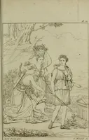 An illustration from Annales du Salon de Gand et de l'école moderne des Pays-Bas : recueil de morceaux choisis parmi les ouvrages de peinture, sculpture, architecture et gravure, esposés au musée en 1820, et d'autres nouvelles productions d l'art : gravés au trait, avec l'explication des sujets et une notice sur les artistes (1823)