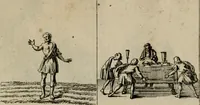 An illustration from Annus symbolicus, emblemmatice, et versu leonino : quemcumq[ue] statum hominum incitans ad animum pie recreandum : humillimè oblatus serenissimo electorali principi Carolo Alberto vtriusq[ue] Bavariae &c. duci. etc. etc. [sic] : accrescenti orbis terrae delicio (1699)