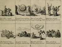 An illustration from Annus symbolicus, emblemmatice, et versu leonino : quemcumq[ue] statum hominum incitans ad animum pie recreandum : humillimè oblatus serenissimo electorali principi Carolo Alberto vtriusq[ue] Bavariae &c. duci. etc. etc. [sic] : accrescenti orbis terrae delicio (1699)