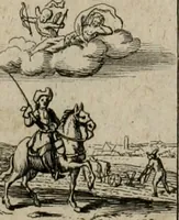 An illustration from Annus symbolicus, emblemmatice, et versu leonino : quemcumq[ue] statum hominum incitans ad animum pie recreandum : humillimè oblatus serenissimo electorali principi Carolo Alberto vtriusq[ue] Bavariae &c. duci. etc. etc. [sic] : accrescenti orbis terrae delicio (1699)